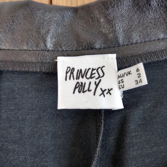 Princess Polly Black Faux Leather Cropped Ankle High Rise Pants - Picture 2 of 11